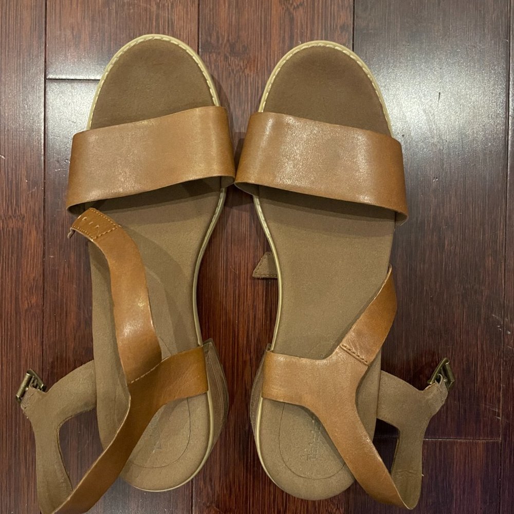 Timberland Brown Leather Slide Sandals